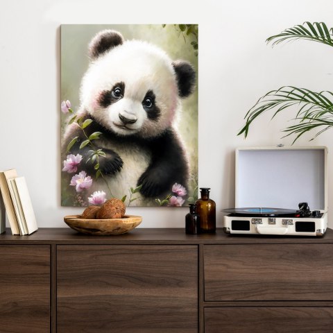 Plakat Bajkowa Panda W Kwiatkach