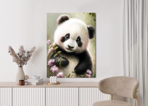 Plakat Bajkowa Panda W Kwiatkach