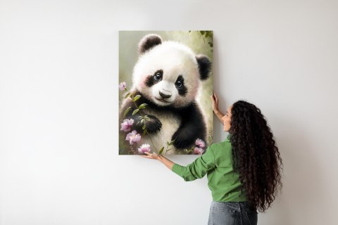 Plakat Bajkowa Panda W Kwiatkach