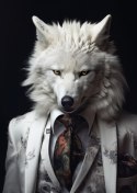 Plakat Biały Wilk W Srebrnym Garniturze