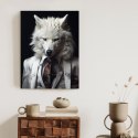Plakat Biały Wilk W Srebrnym Garniturze