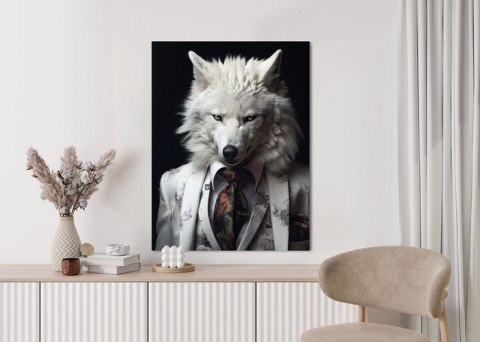 Plakat Biały Wilk W Srebrnym Garniturze