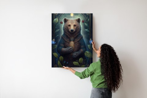 Plakat Grafika Fantasy Z Niedźwiedziem