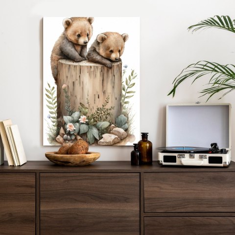 Plakat Ilustracja Z Niedźwiadkami