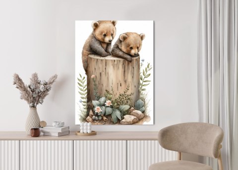 Plakat Ilustracja Z Niedźwiadkami