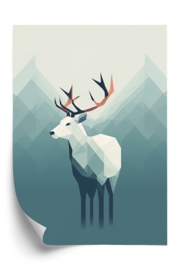 Plakat Jeleń W Stylu Skandynawskim