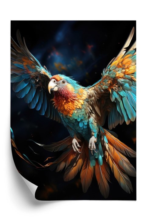 Plakat Kolorowa Papuga Z Rozpostartymi Skrzydłami