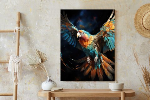 Plakat Kolorowa Papuga Z Rozpostartymi Skrzydłami