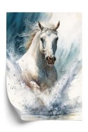 Plakat Koń Biegnący W Wodzie