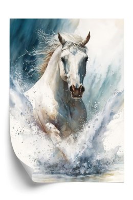 Plakat Koń Biegnący W Wodzie
