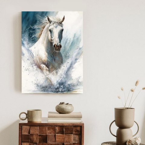 Plakat Koń Biegnący W Wodzie