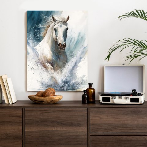 Plakat Koń Biegnący W Wodzie