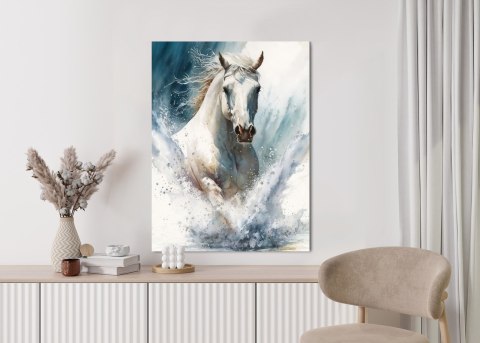 Plakat Koń Biegnący W Wodzie