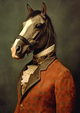 Plakat Koń Na Eleganckim Portrecie Vintage