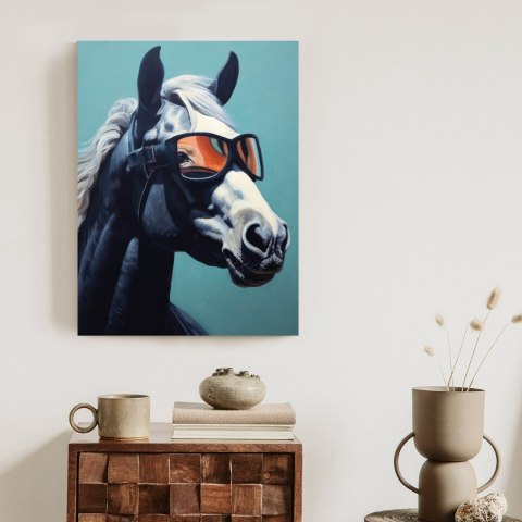 Plakat Koń Ubrany W Okulary