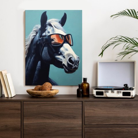 Plakat Koń Ubrany W Okulary