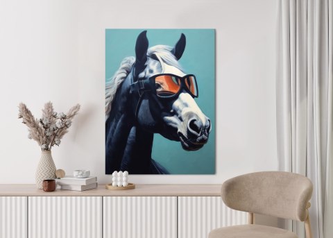 Plakat Koń Ubrany W Okulary