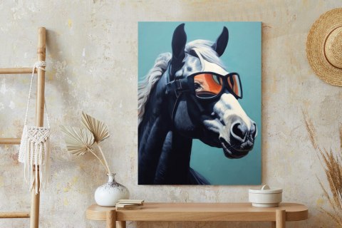Plakat Koń Ubrany W Okulary