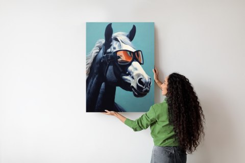 Plakat Koń Ubrany W Okulary