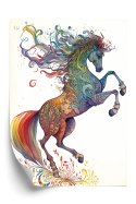Plakat Koń W Tęczowe Ornamenty