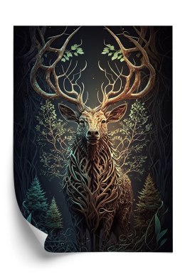 Plakat Leśny Jeleń Na Ilustracji