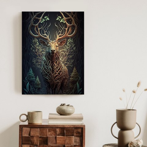 Plakat Leśny Jeleń Na Ilustracji