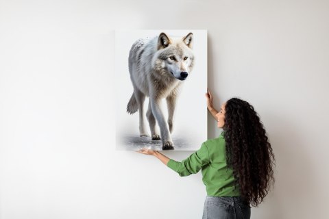 Plakat Majestatyczny Wilk Na Białym Tle