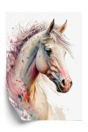Plakat Malowany Portret Konia W Białym Kolorze