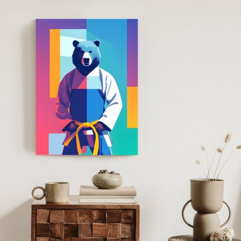 Plakat Miś W Ubraniu Karate