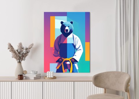 Plakat Miś W Ubraniu Karate