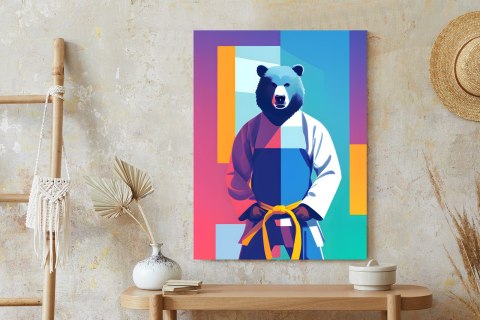 Plakat Miś W Ubraniu Karate