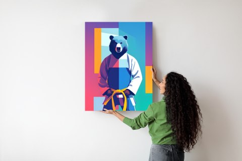 Plakat Miś W Ubraniu Karate