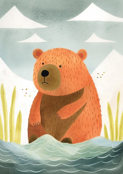 Plakat Niedźwiadek Nad Wodą