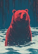Plakat Niedźwiedź Brunatny W Wodzie
