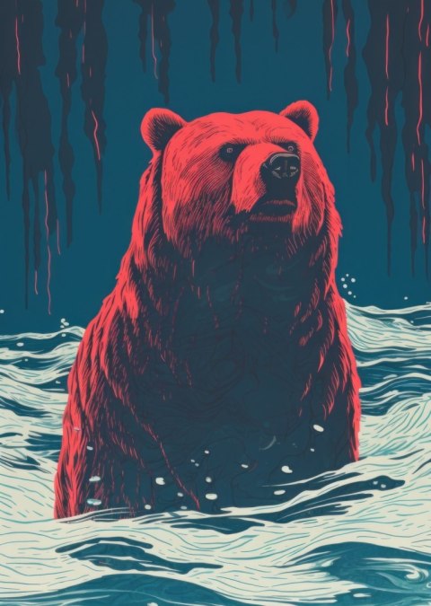 Plakat Niedźwiedź Brunatny W Wodzie