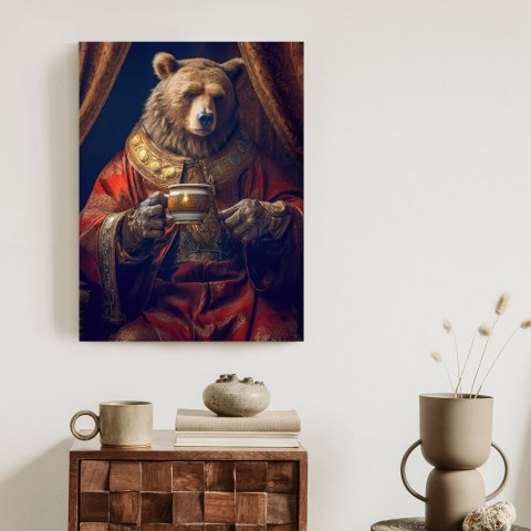 Plakat Niedźwiedź Fantasy Z Filiżanką