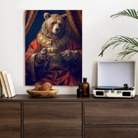 Plakat Niedźwiedź Fantasy Z Filiżanką