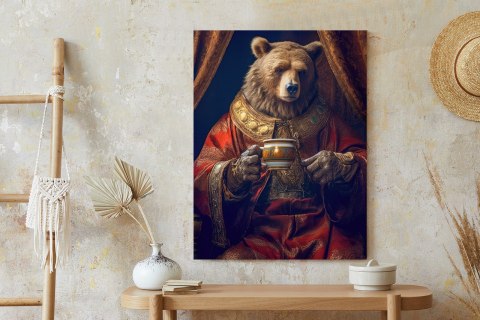 Plakat Niedźwiedź Fantasy Z Filiżanką