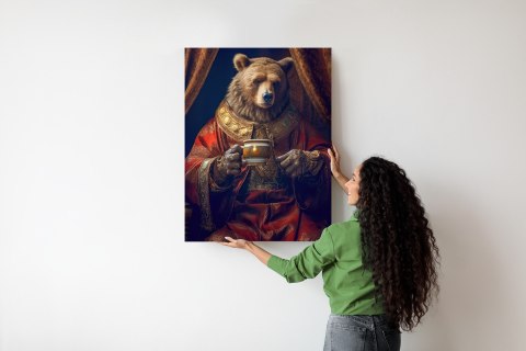 Plakat Niedźwiedź Fantasy Z Filiżanką