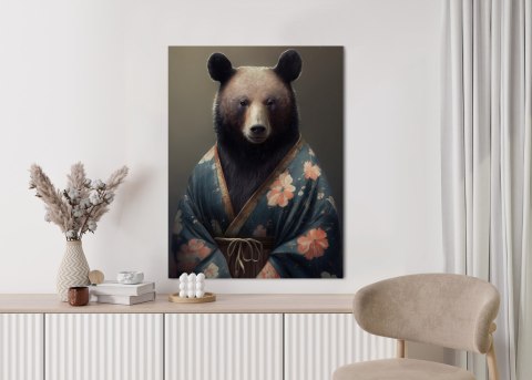 Plakat Niedźwiedź Ubrany W Kimono