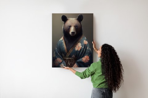Plakat Niedźwiedź Ubrany W Kimono
