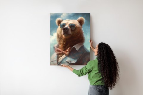 Plakat Niedźwiedź W Muszce I Okularach