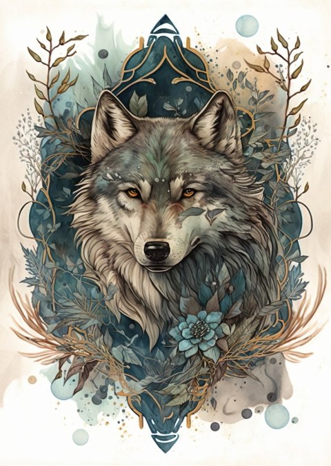Plakat Ornament Z Wilkiem