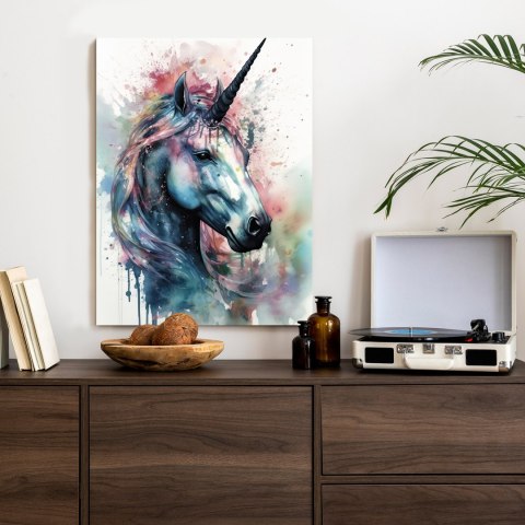 Plakat Pastelowa Akwarela Z Jednorożcem