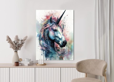 Plakat Pastelowa Akwarela Z Jednorożcem