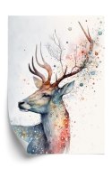 Plakat Portret Jelenia Malowany Farbami