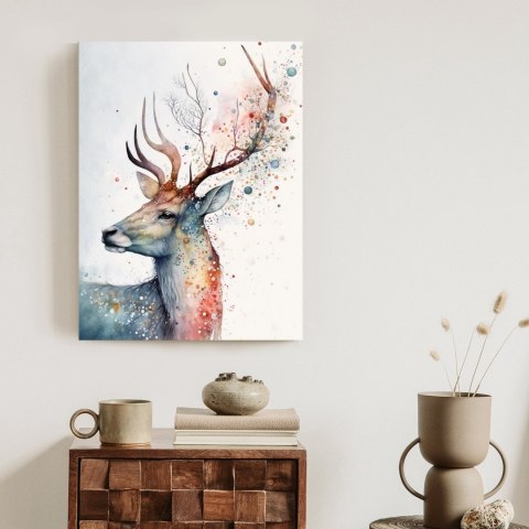 Plakat Portret Jelenia Malowany Farbami
