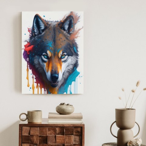 Plakat Portret Wilka W Różnych Barwach