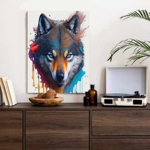 Plakat Portret Wilka W Różnych Barwach