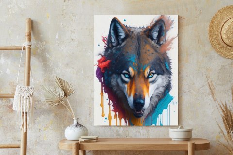 Plakat Portret Wilka W Różnych Barwach